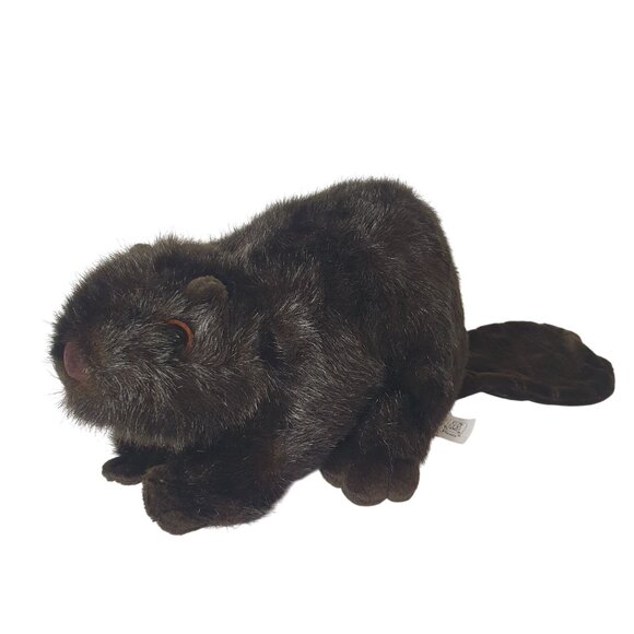 VTG Realistic Fiesta Beaver Plush 15.5" Soft Faux Fur Brown Velvet Tail Woodland - Picture 2 of 8